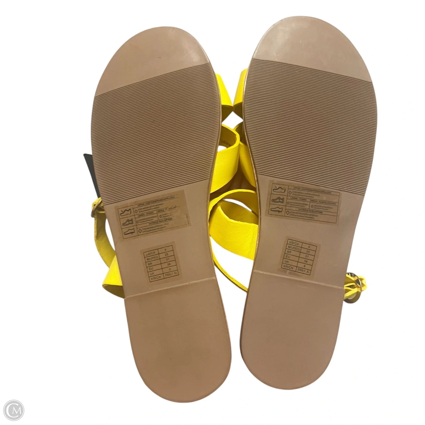 Sandals Flats By Forever 21 In Yellow, Size: 8
