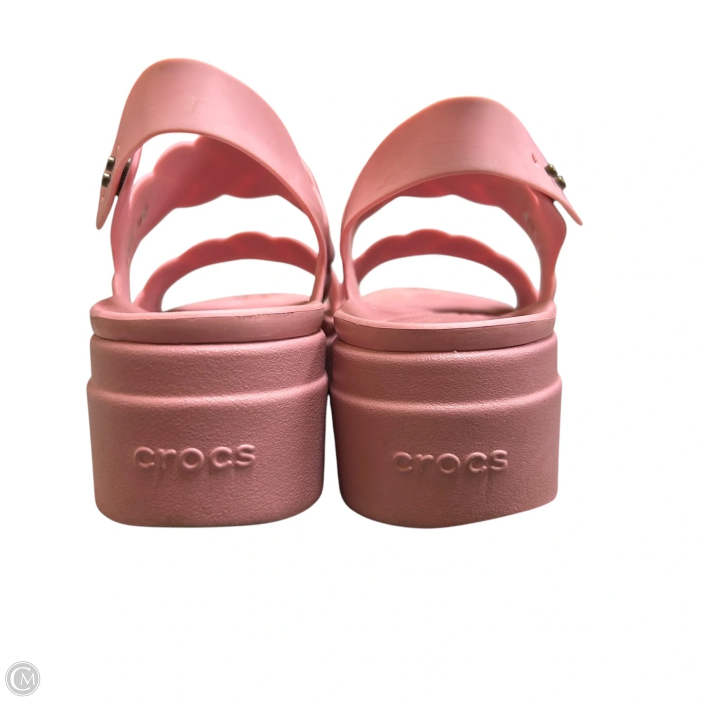 Sandals Flats By Crocs In Pink, Size: 8