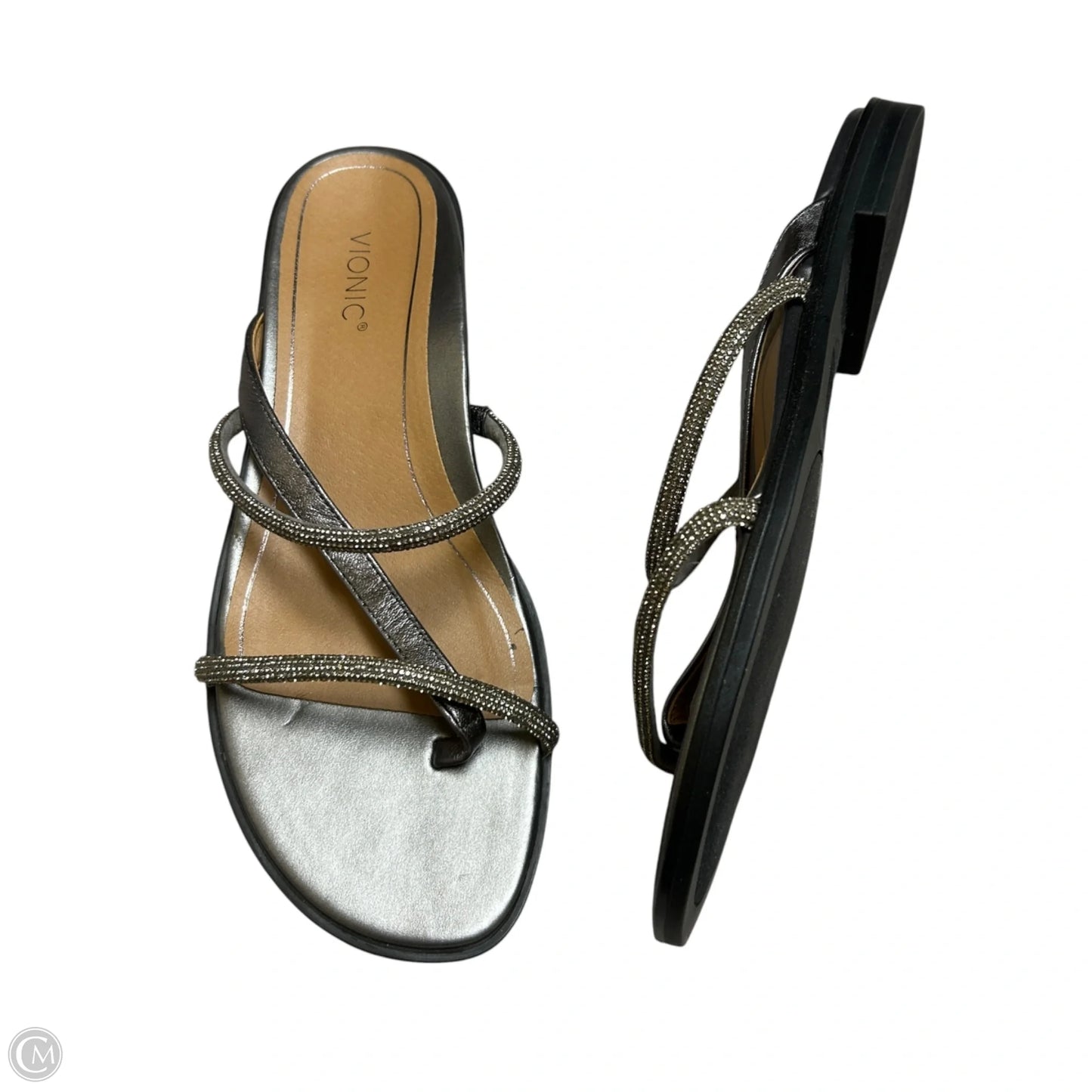 Sandals Flats By Vionic In Silver, Size: 8.5