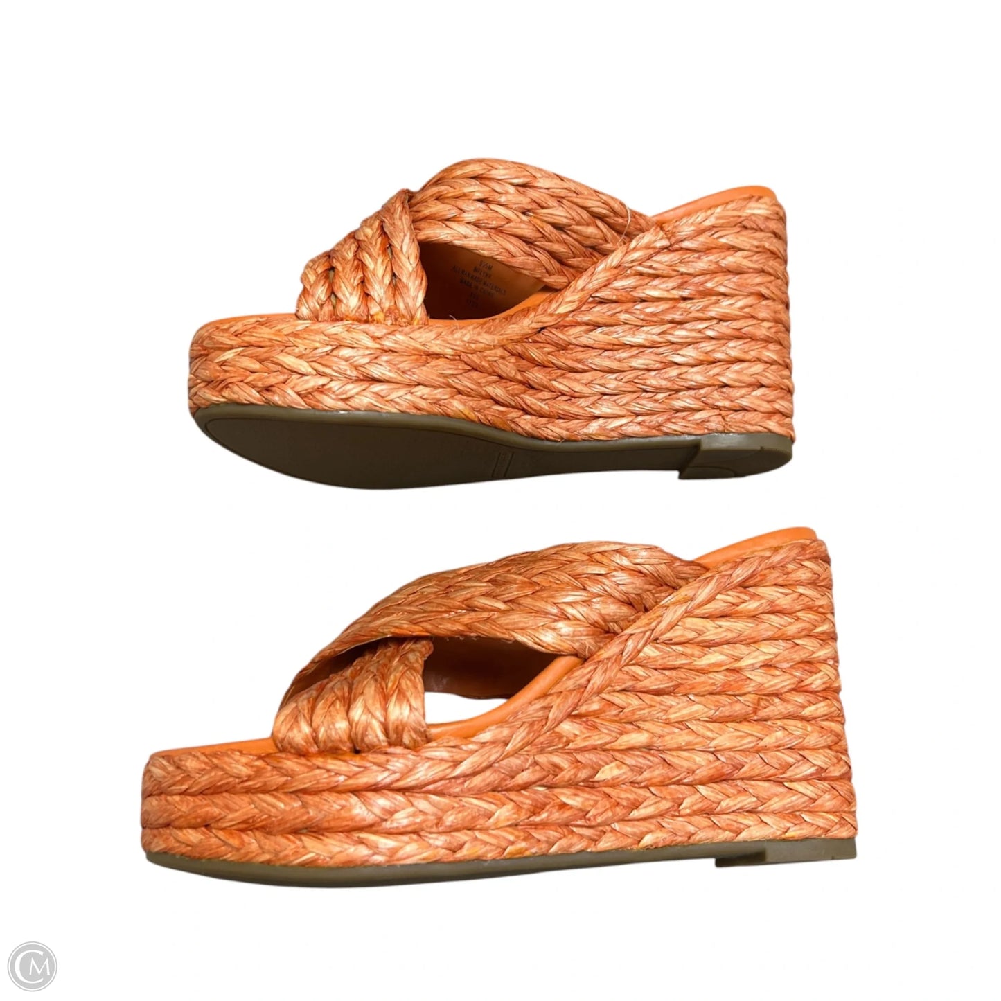 Sandals Heels Wedge By Marc Fisher In Orange, Size: 6.5