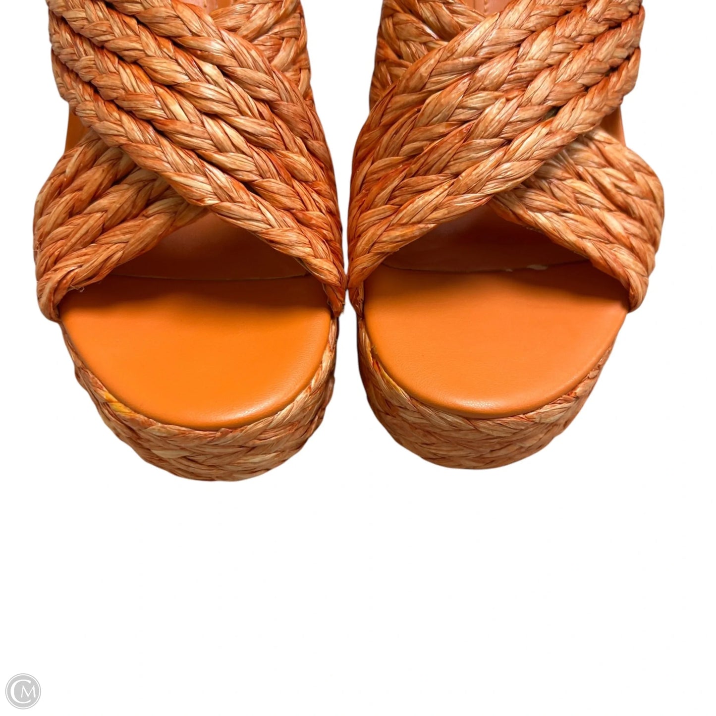 Sandals Heels Wedge By Marc Fisher In Orange, Size: 6.5