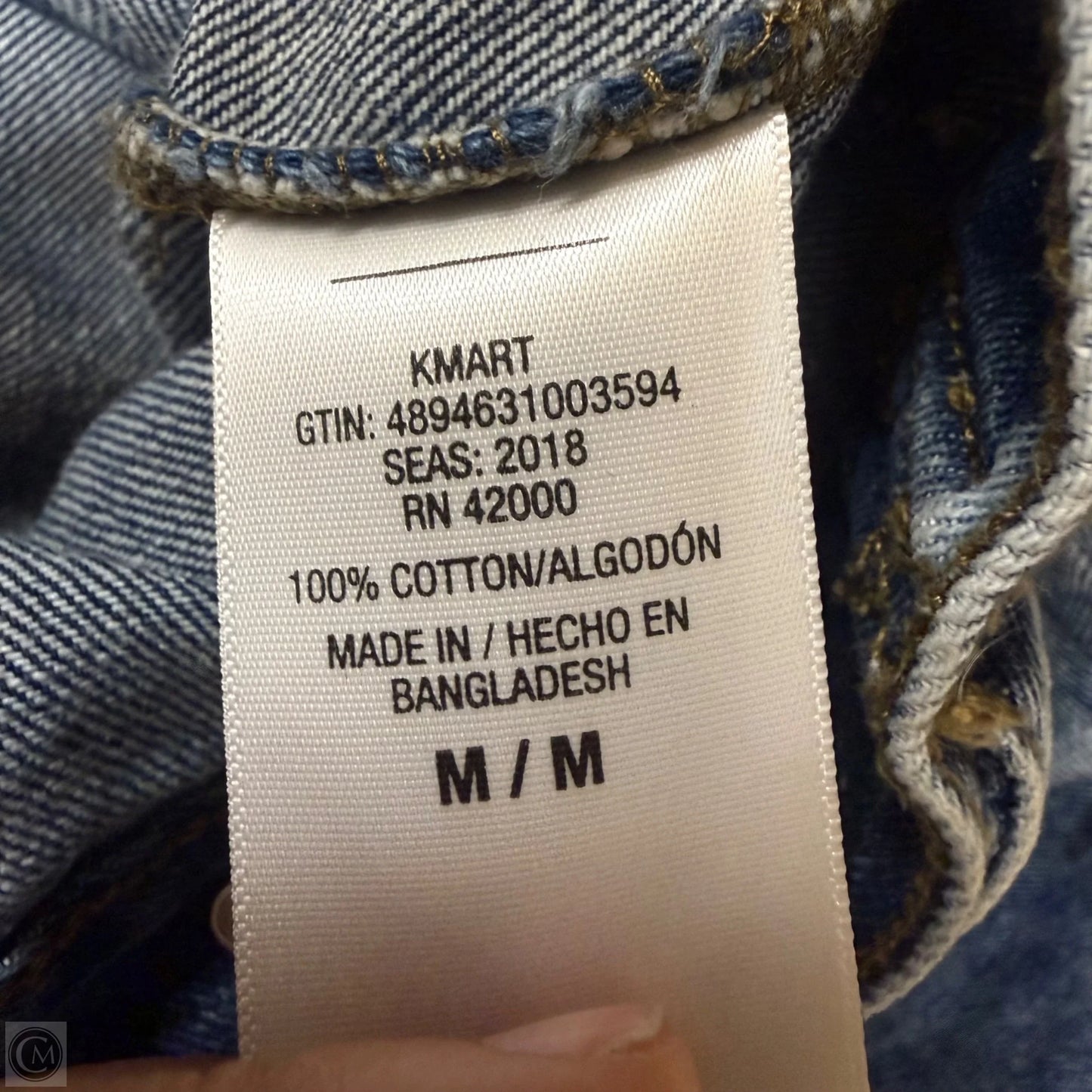 Jacket Denim In Blue Denim, Size: M