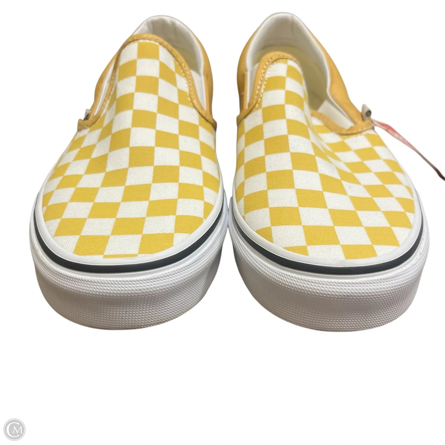 Shoes Flats By Vans In White & Yellow, Size: 8