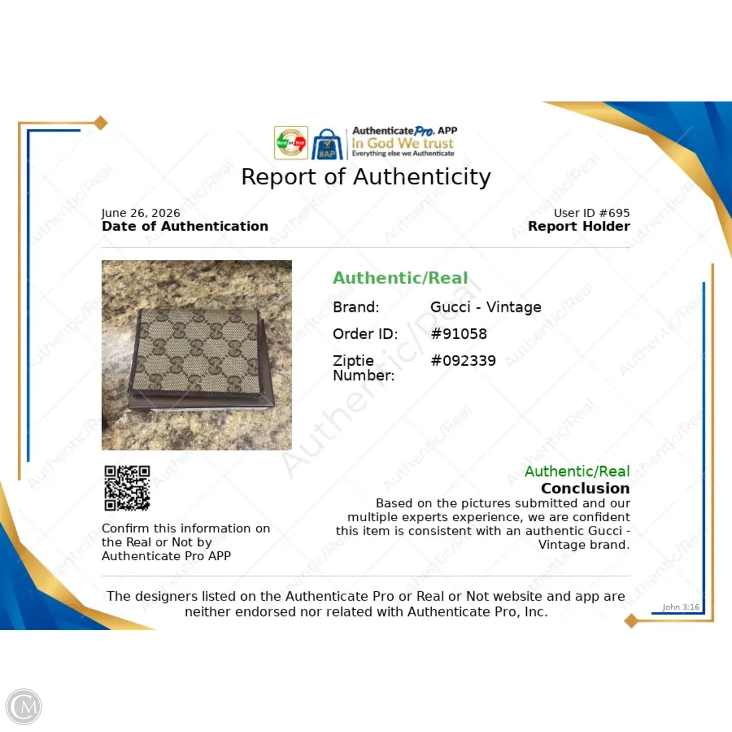 Wallet Luxury Designer By Gucci, Size: Small