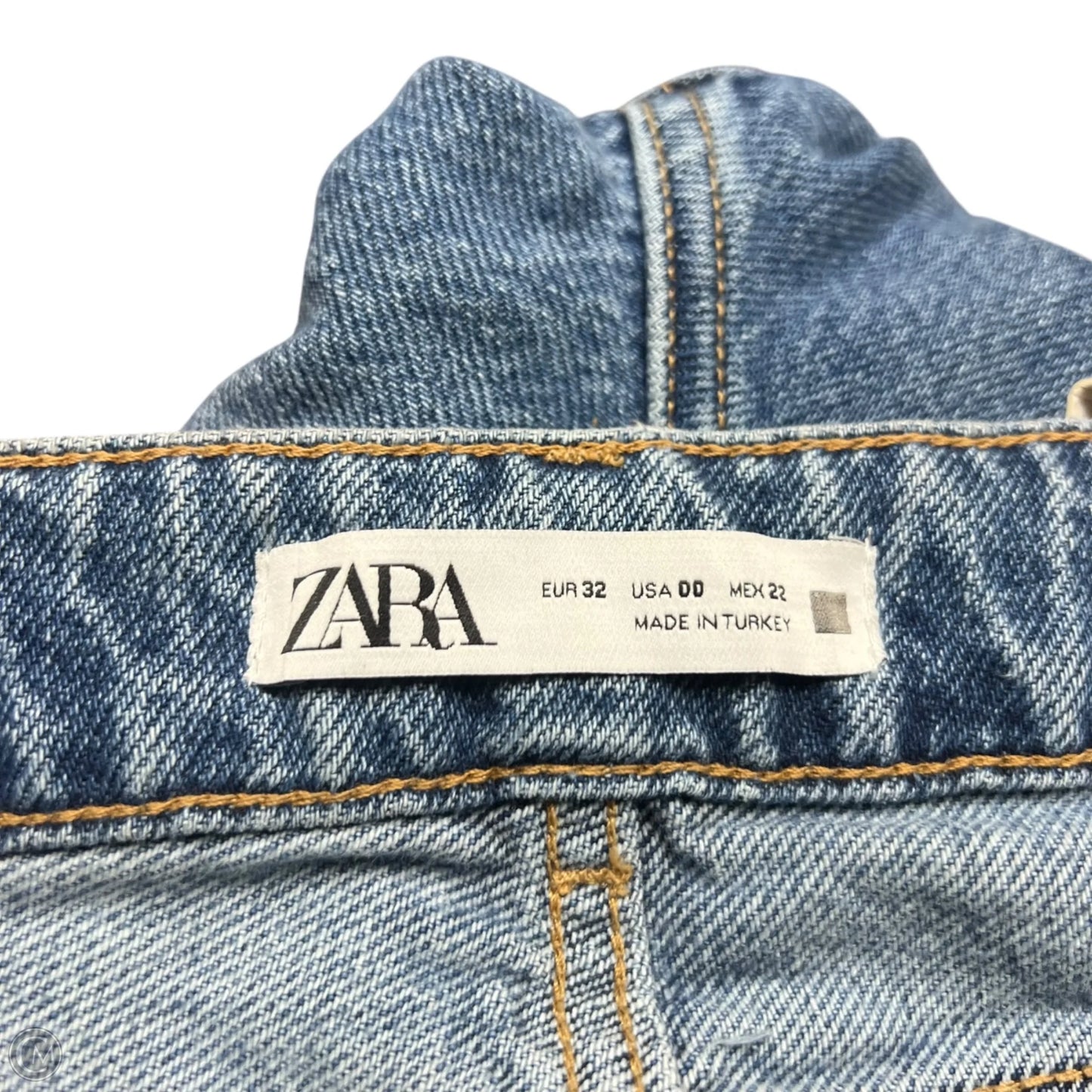 Jeans Straight By Zara In Blue Denim, Size: 0