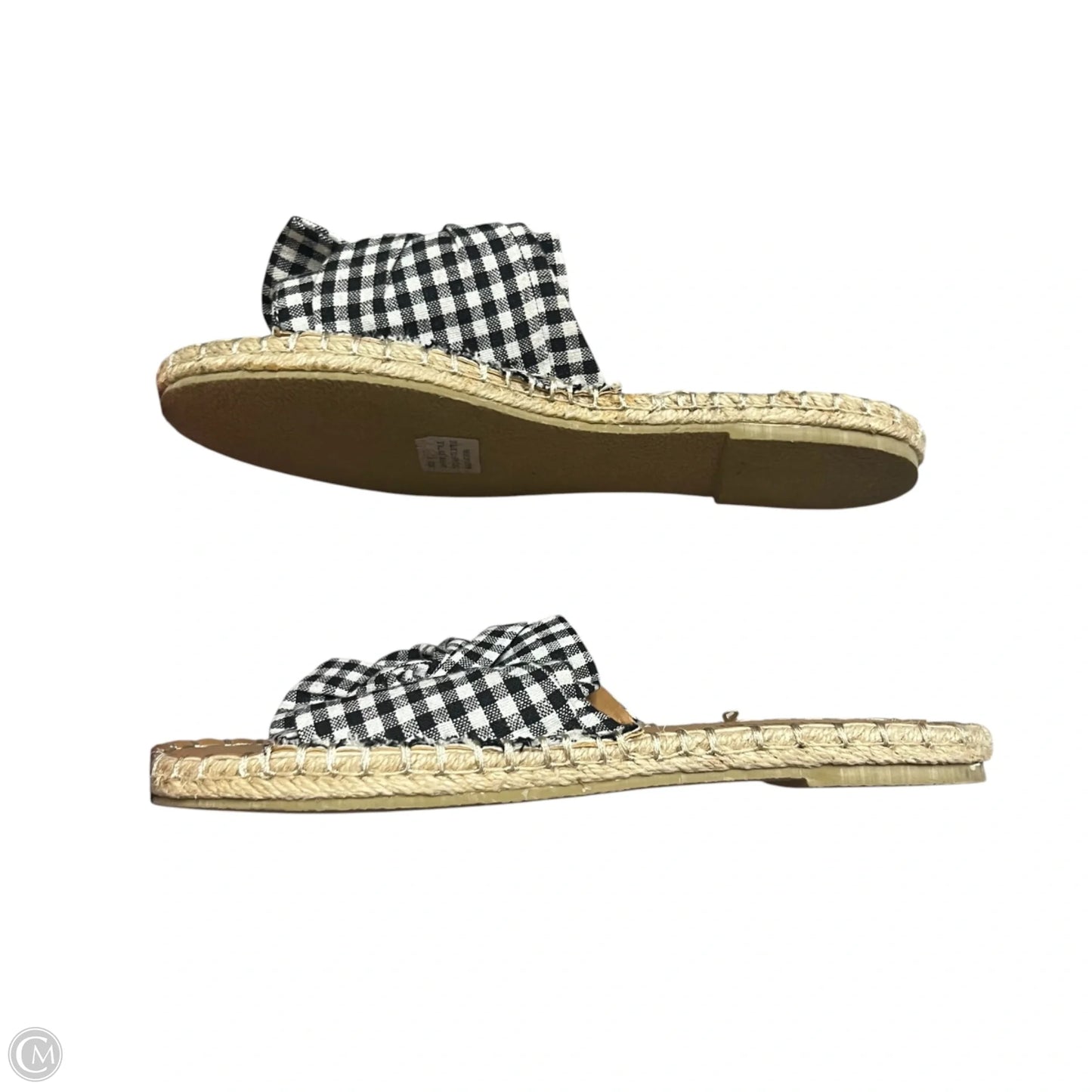 Sandals Flats By Olivia Miller In Black & White, Size: 6