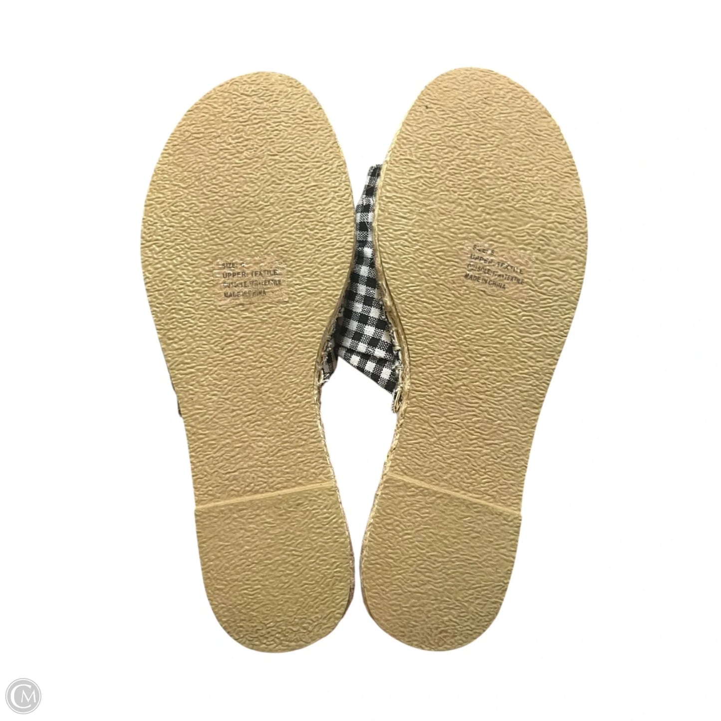 Sandals Flats By Olivia Miller In Black & White, Size: 6