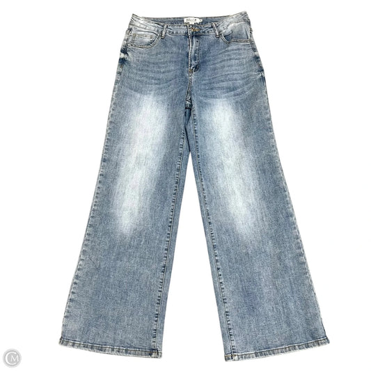 Jeans Wide Leg By Molly Bracken In Blue Denim, Size: 10