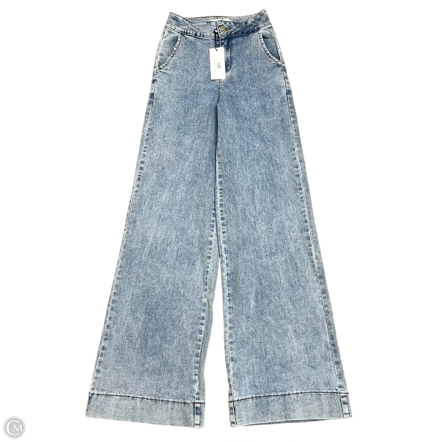 Jeans Wide Leg By Molly Bracken In Blue Denim, Size: 10