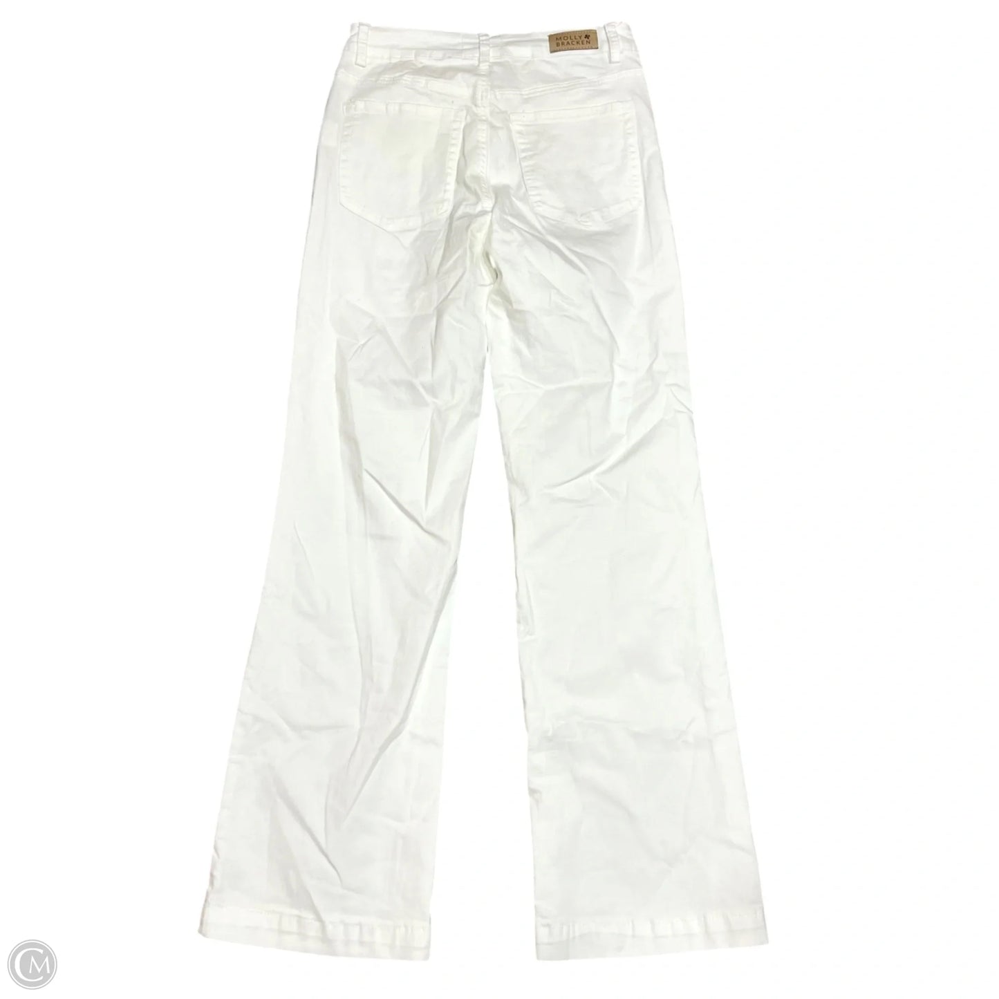 Jeans Straight By Molly Bracken In White Denim, Size: 8