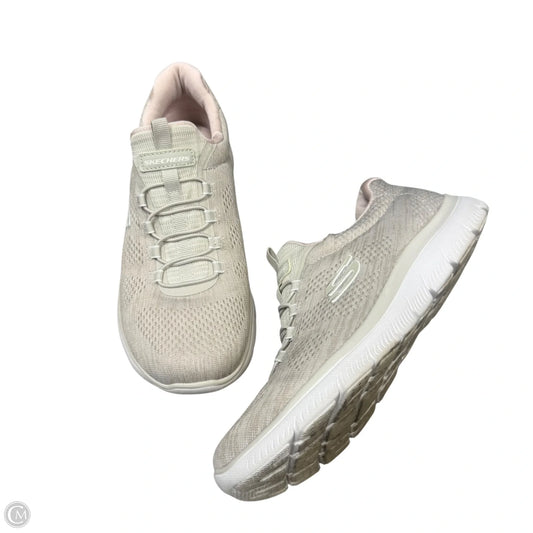 Shoes Athletic By Skechers In Cream & Pink, Size: 7.5