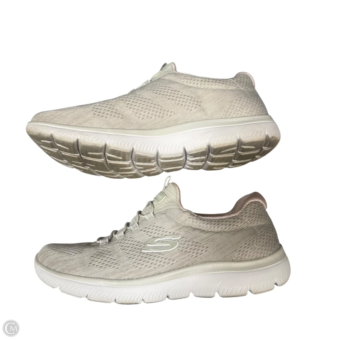 Shoes Athletic By Skechers In Cream & Pink, Size: 7.5