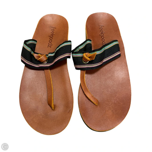 Sandals Flip Flops By Feelgoodz In Brown, Size: 7