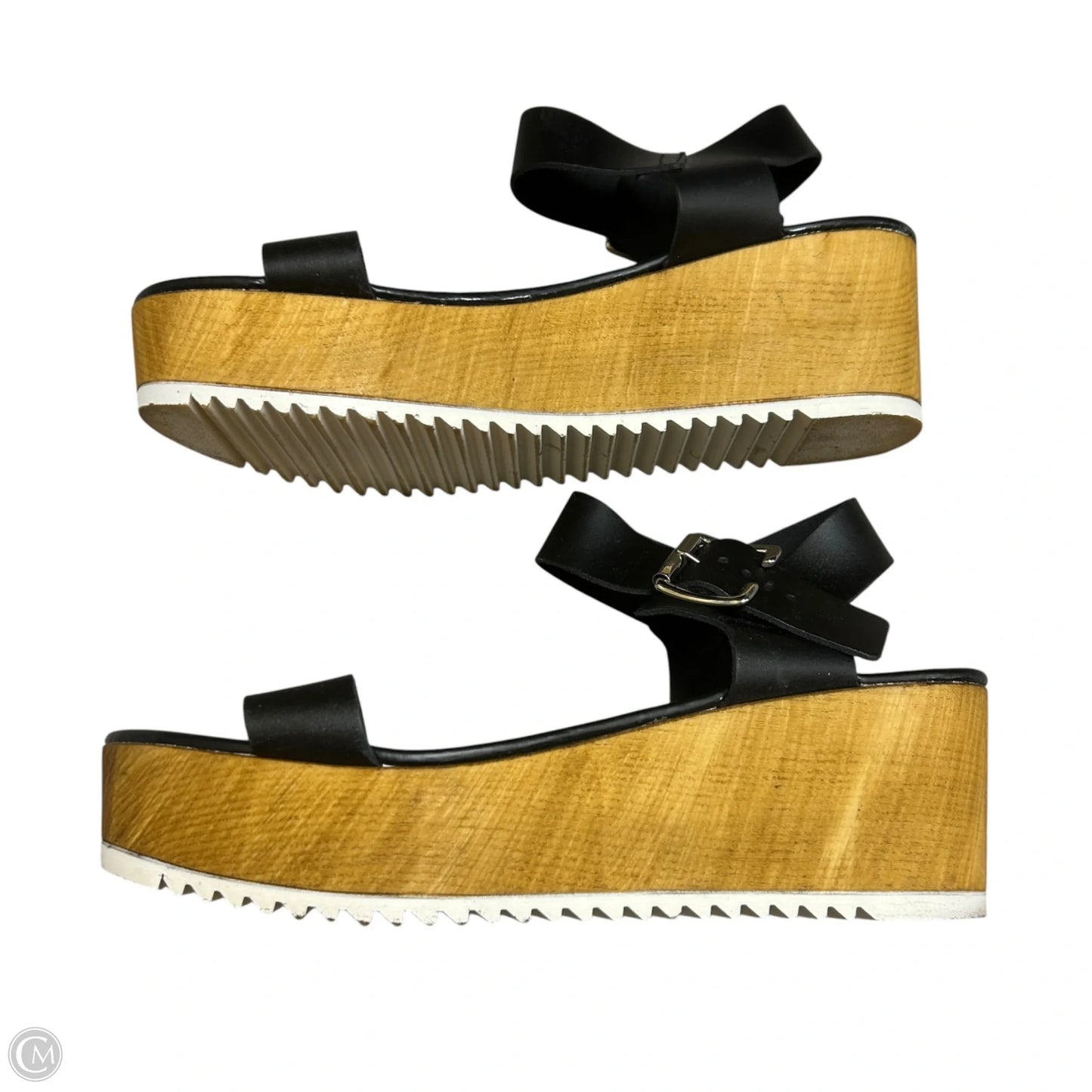 Sandals Heels Platform By Steve Madden In Black & Tan, Size: 11