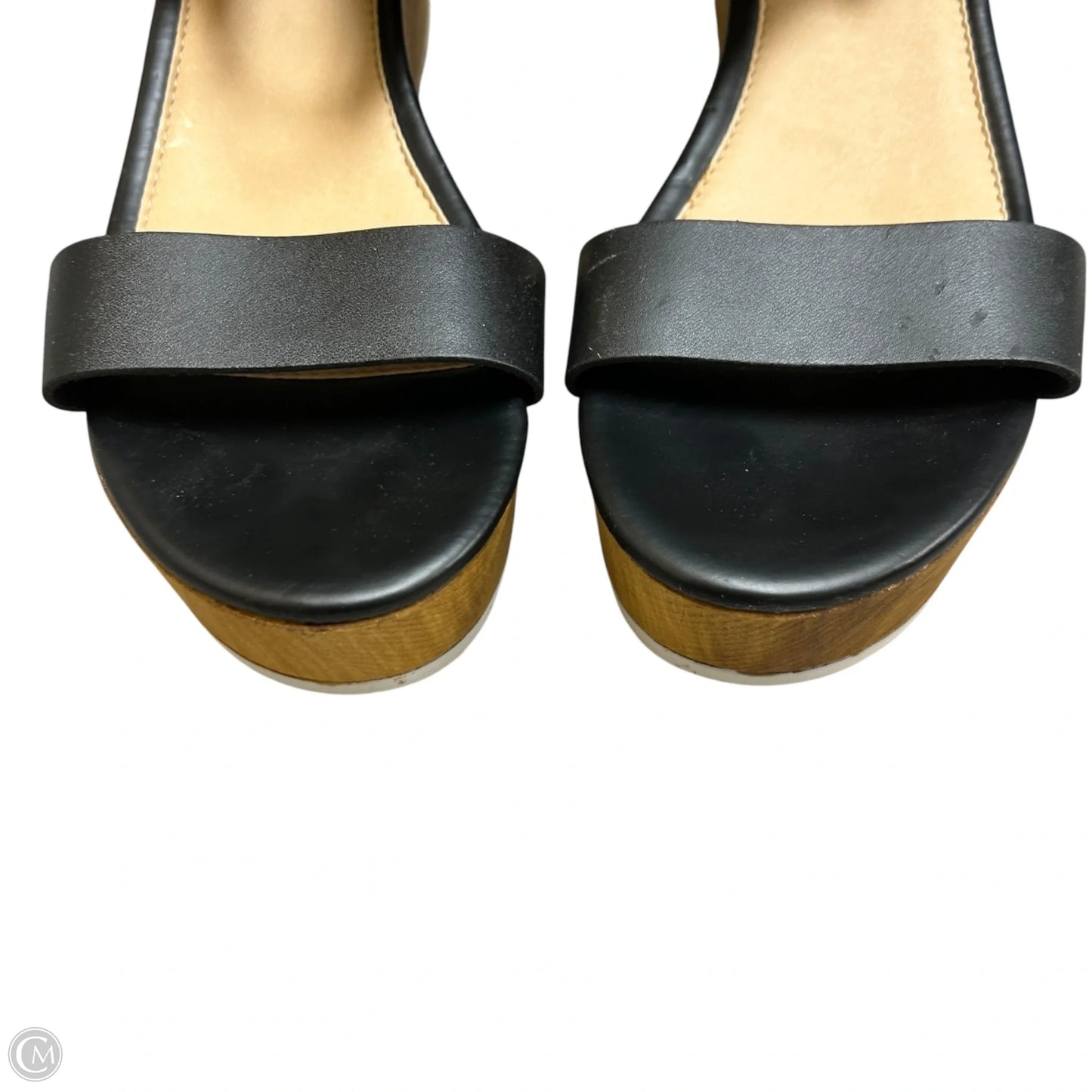 Sandals Heels Platform By Steve Madden In Black & Tan, Size: 11
