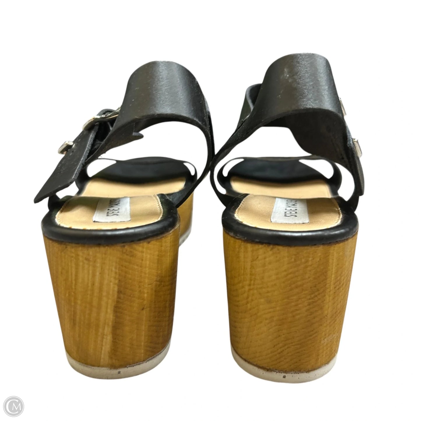 Sandals Heels Platform By Steve Madden In Black & Tan, Size: 11