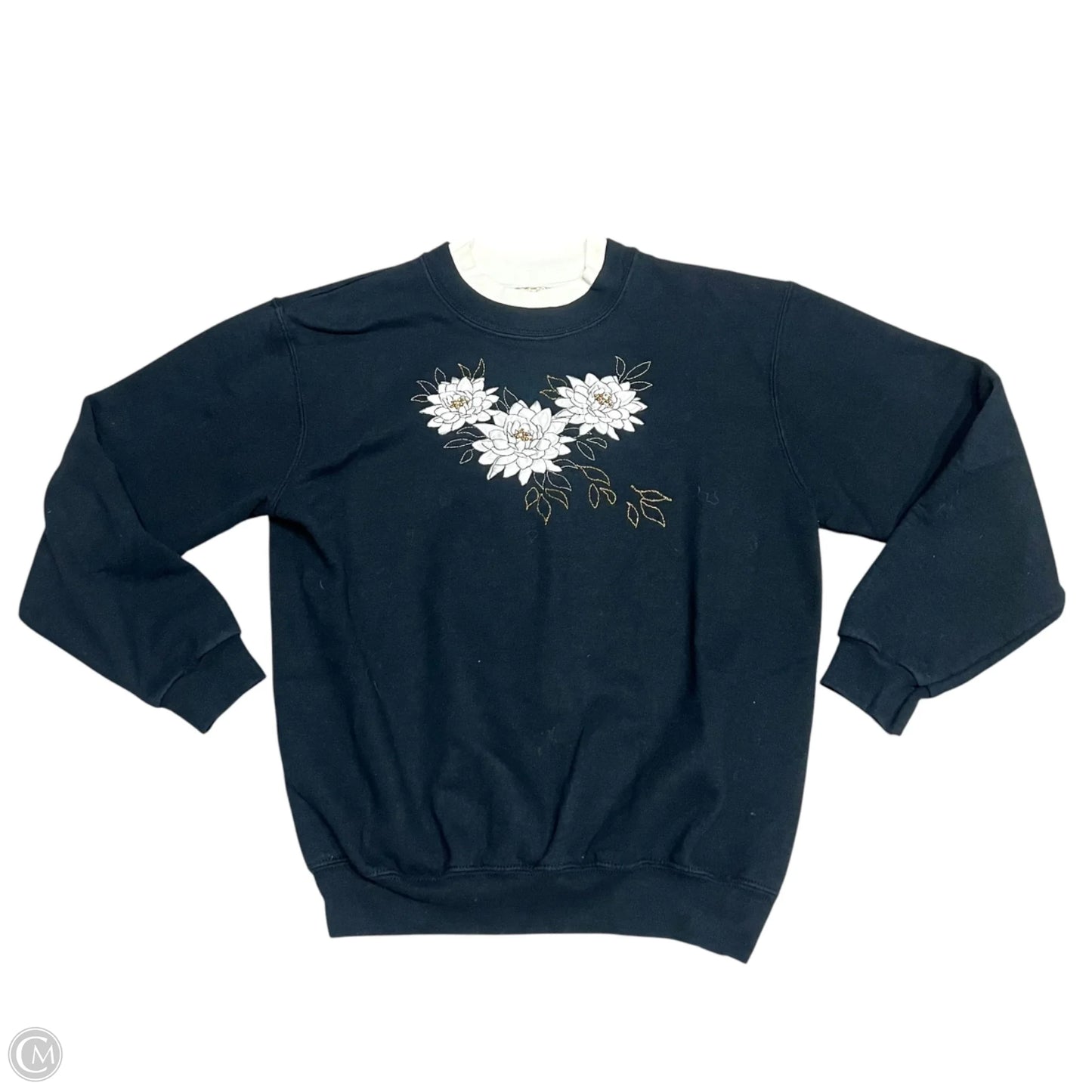 Sweatshirt Crewneck By Top Stitch In Navy, Size: M