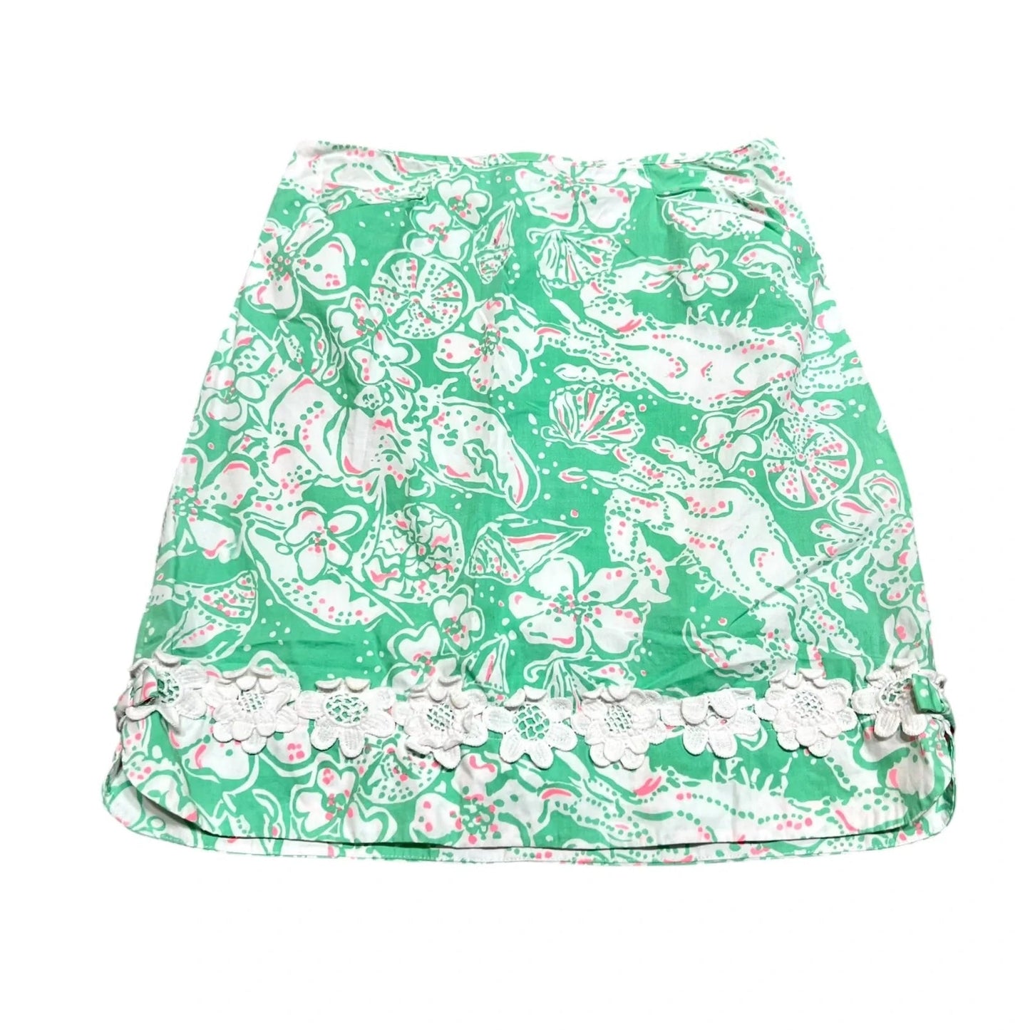 Skirt Designer By Lilly Pulitzer In Green & White, Size: Xs