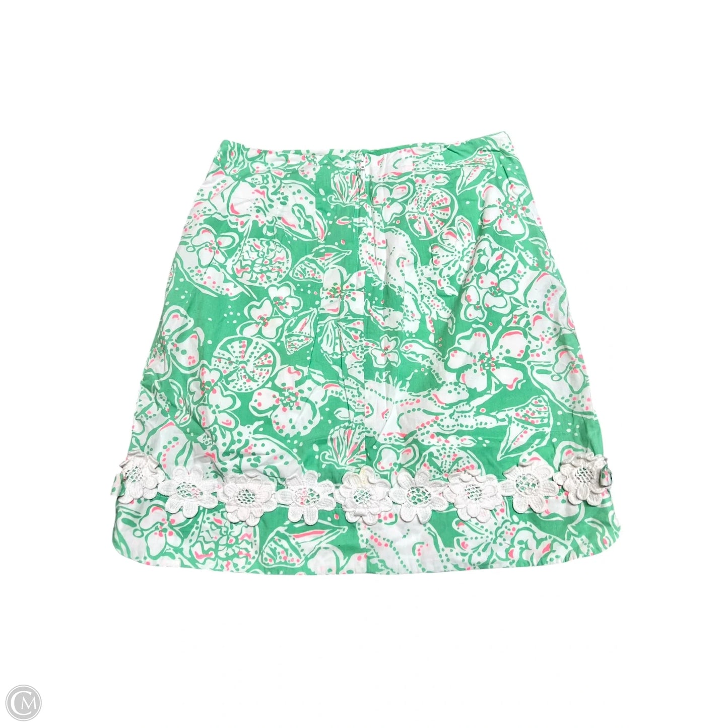 Skirt Designer By Lilly Pulitzer In Green & White, Size: Xs