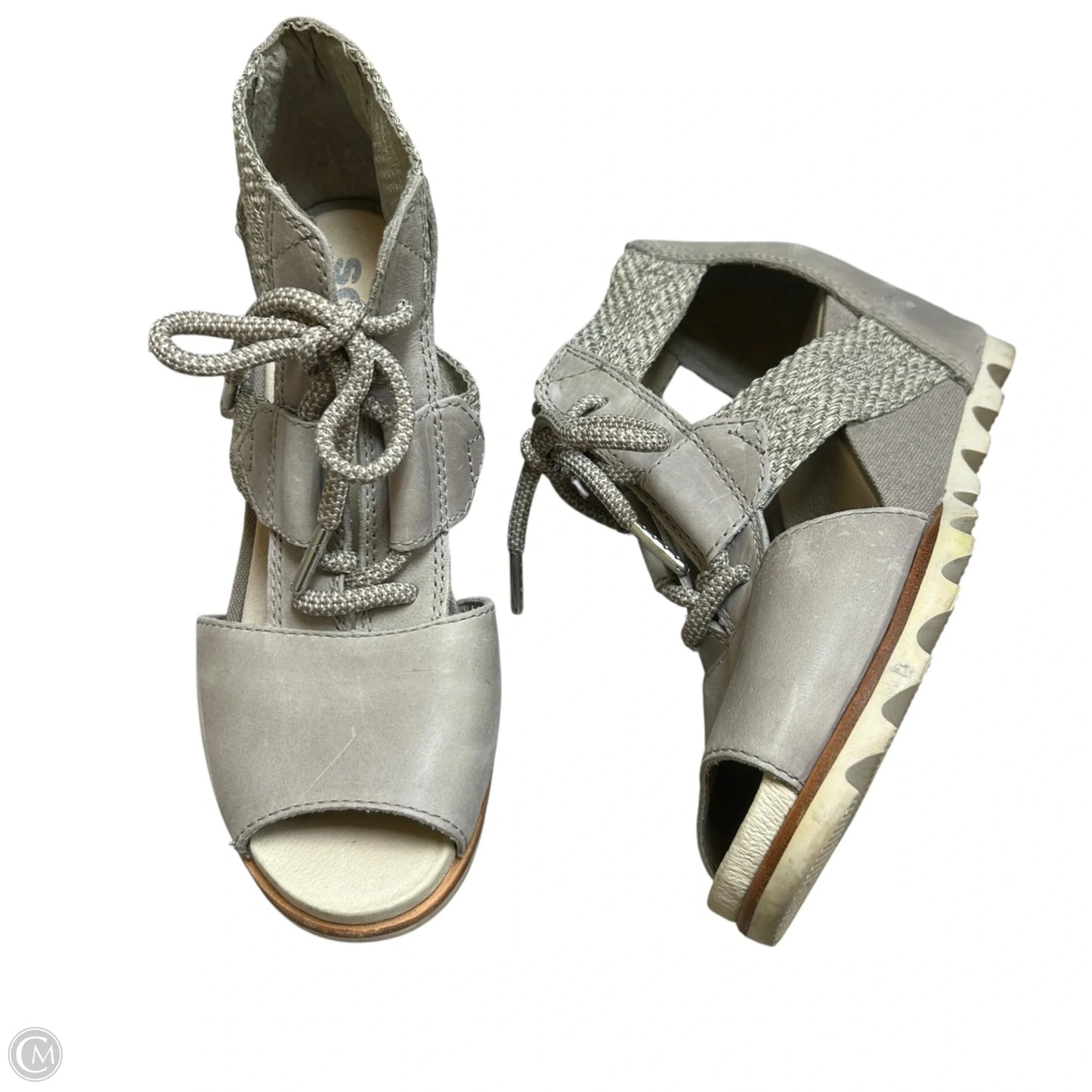 Sandals Heels Wedge By Sorel In Grey, Size: 9