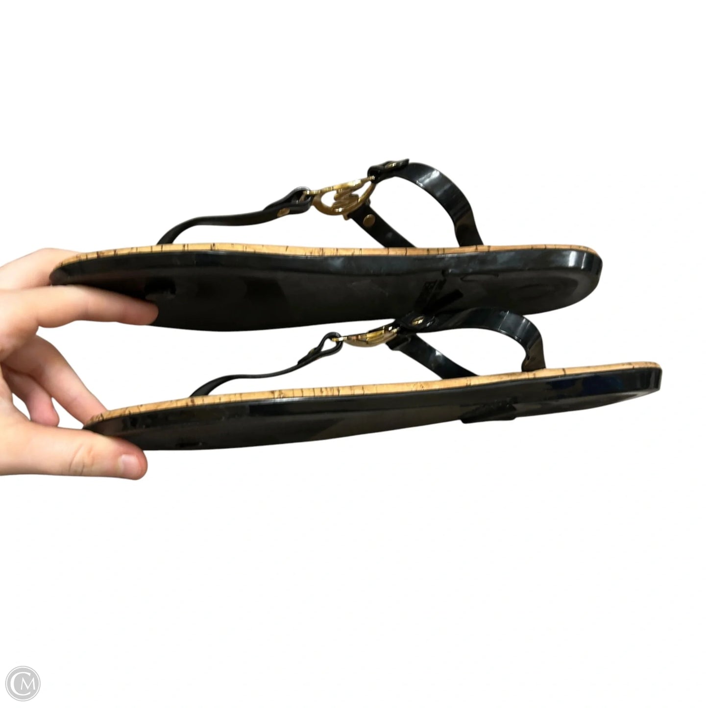 Sandals Flip Flops By Michael By Michael Kors In Black & Brown, Size: 10