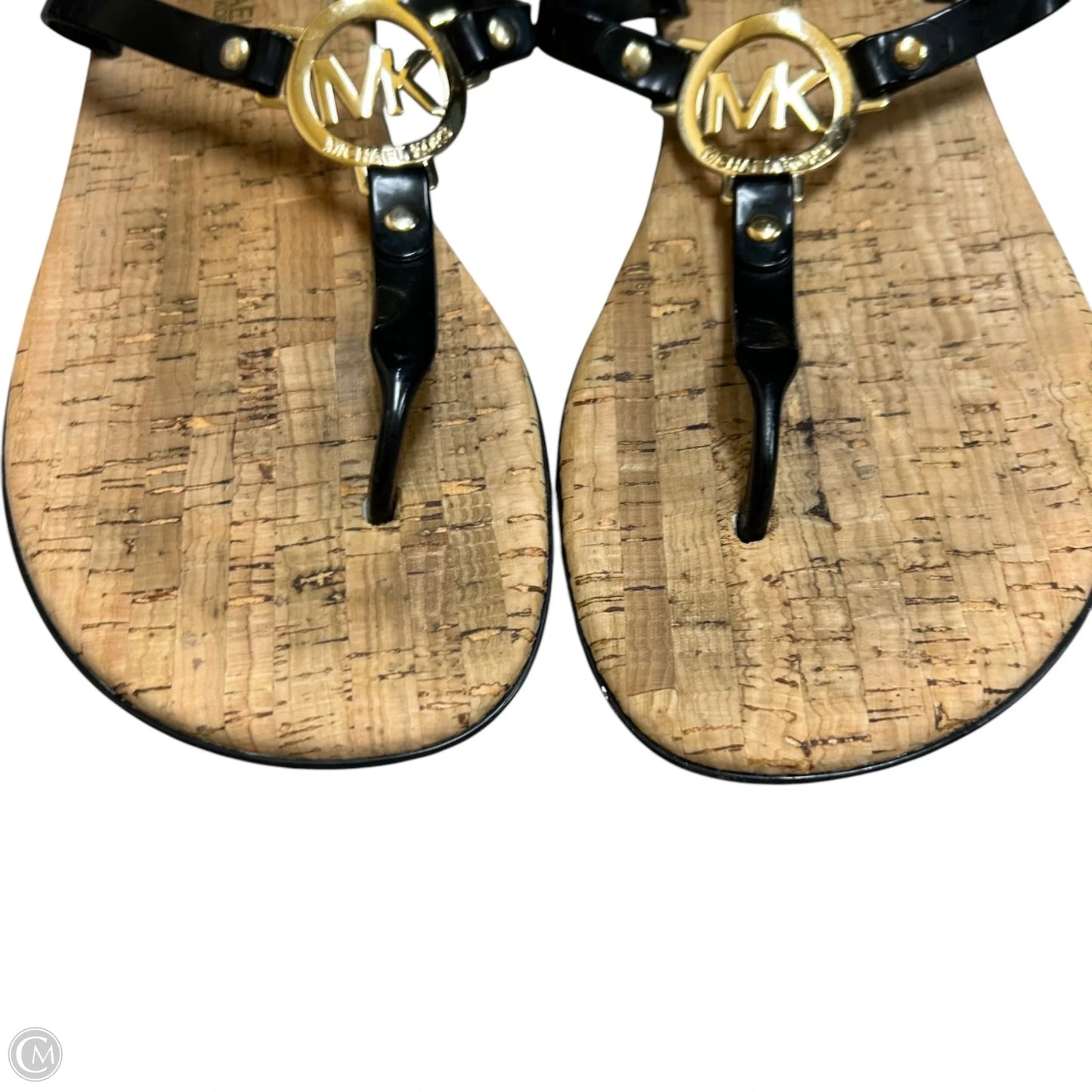 Sandals Flip Flops By Michael By Michael Kors In Black & Brown, Size: 10