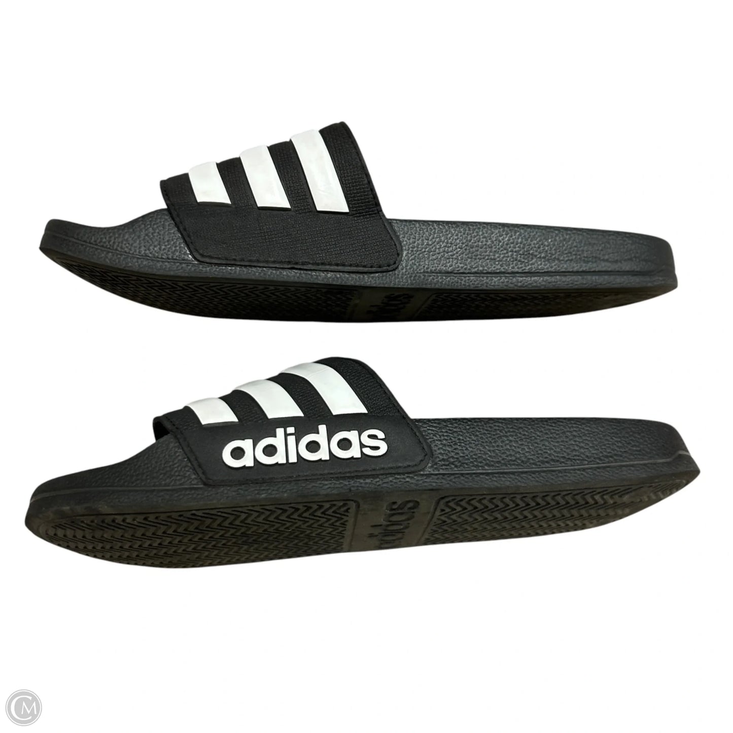 Sandals Flats By Adidas In Black & White, Size: 6