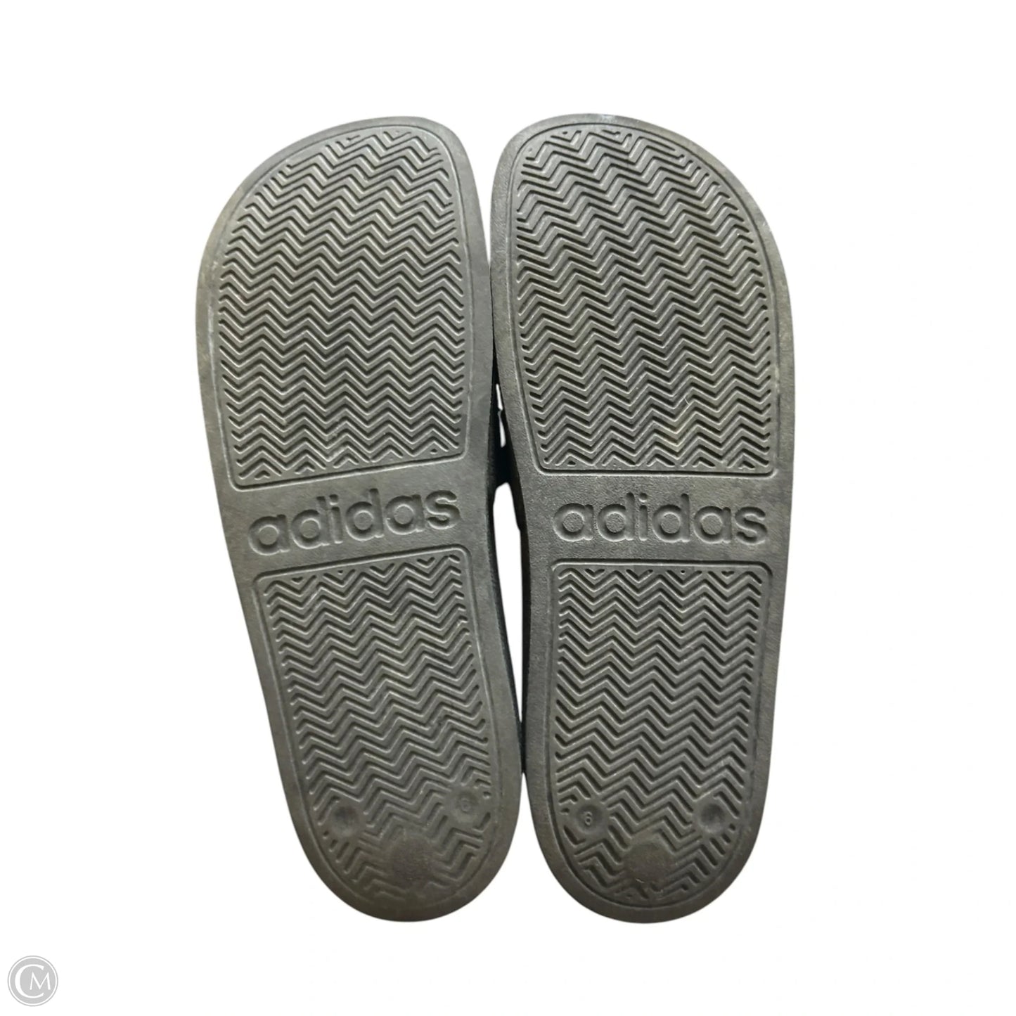 Sandals Flats By Adidas In Black & White, Size: 6