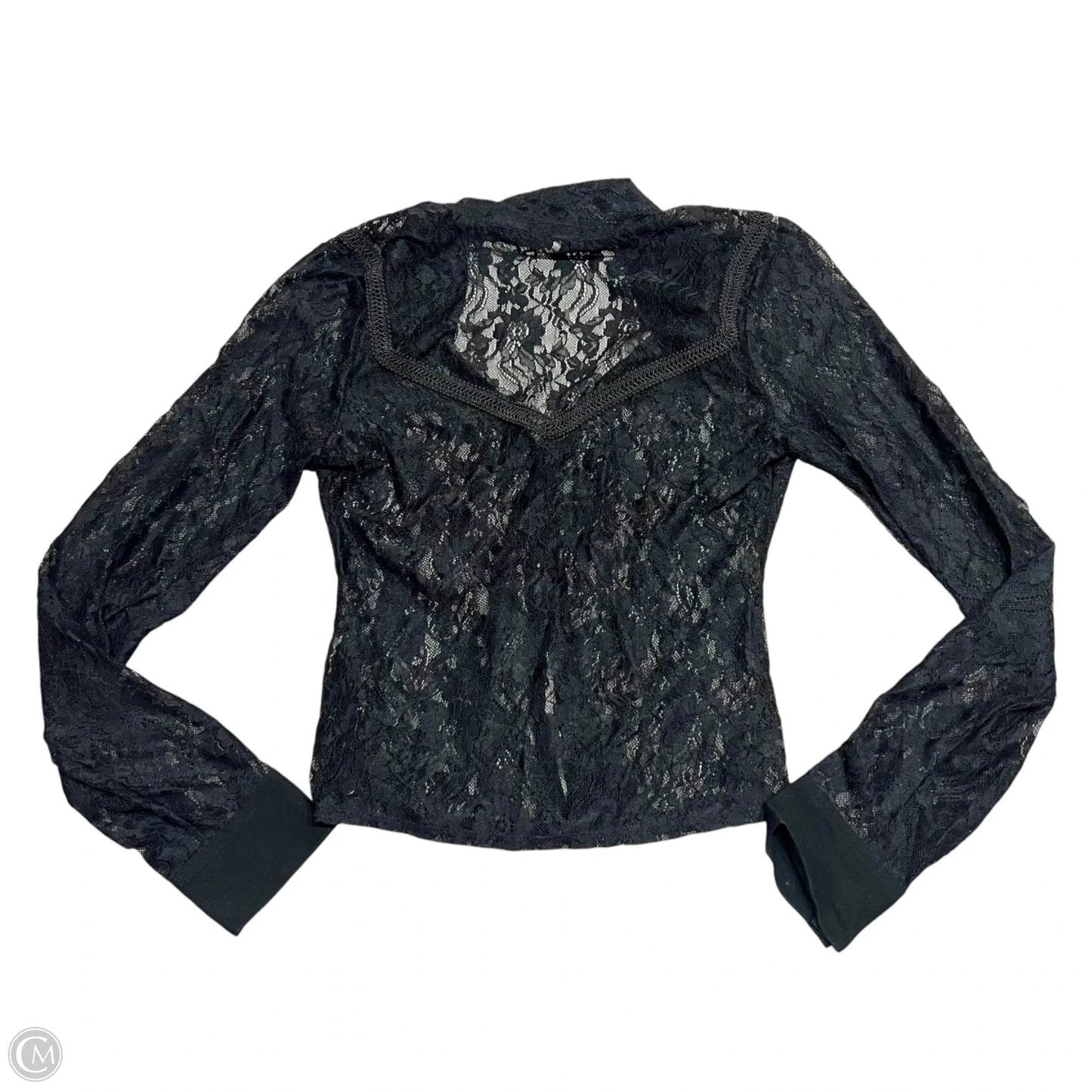 Top Long Sleeve By Free People In Black, Size: S