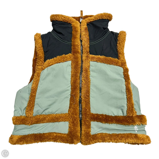 Vest Faux Fur & Sherpa By Free People In Black & Green, Size: S