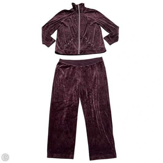 Pants Set 2pc By Zenergy By Chicos In Maroon, Size: Xl