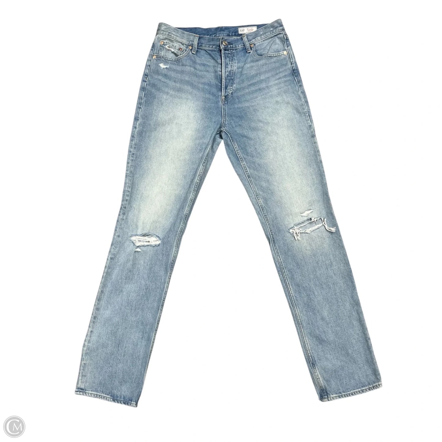 Jeans Straight By Gap In Blue Denim, Size: 12