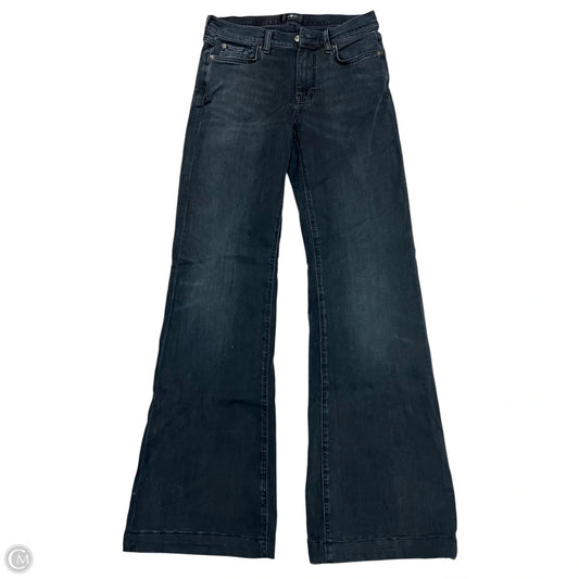 Jeans Flared By 7 For All Mankind In Black Denim, Size: 6