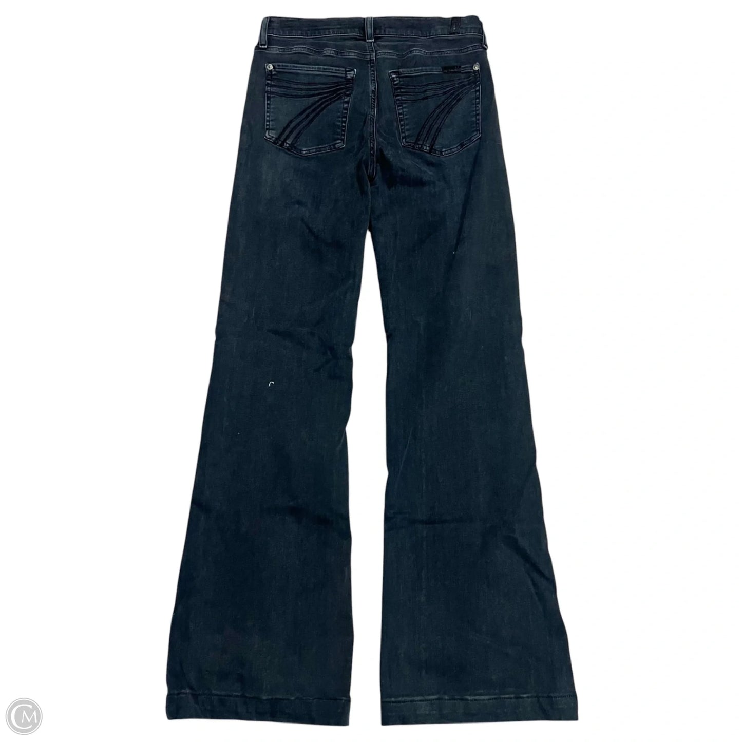 Jeans Flared By 7 For All Mankind In Black Denim, Size: 6