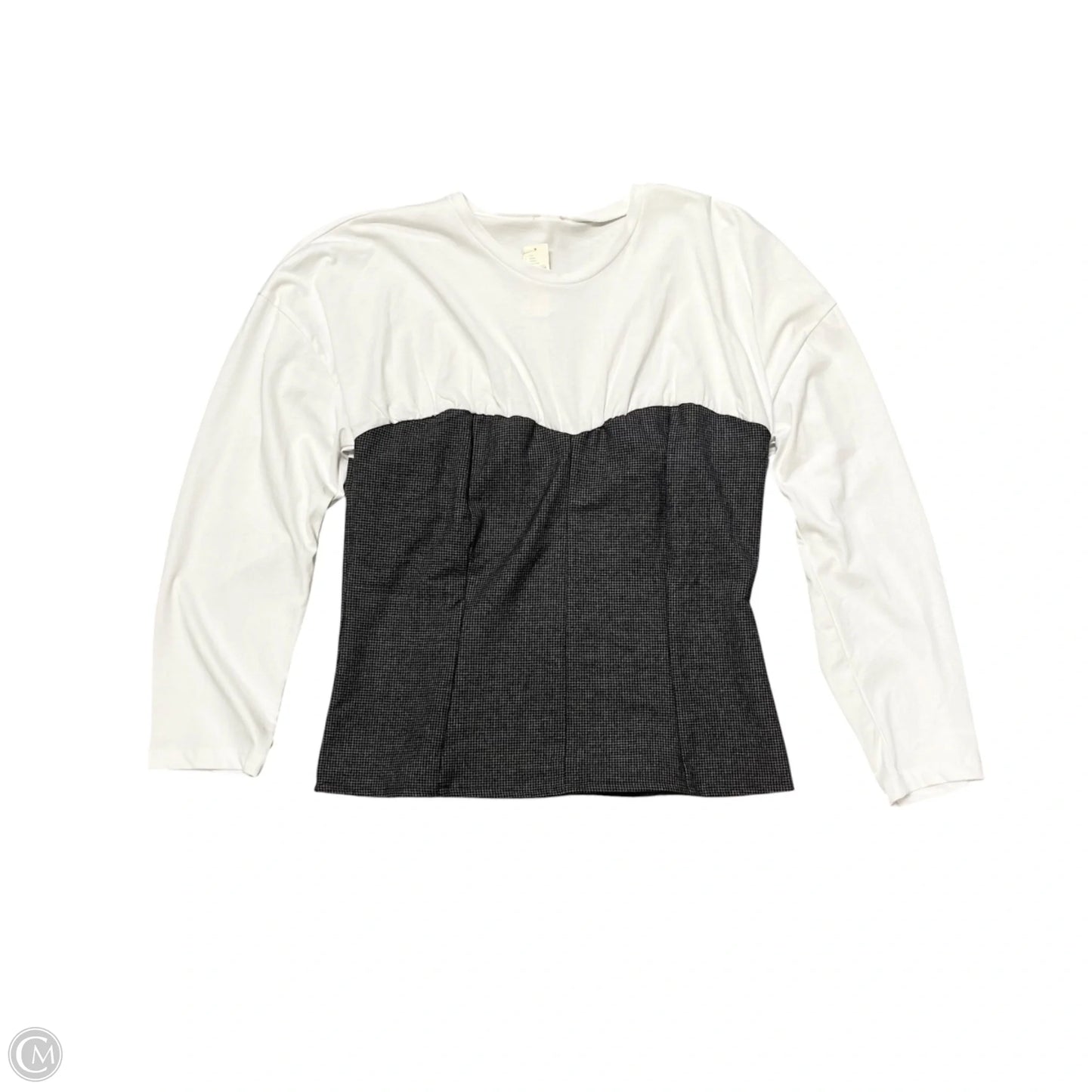 Top Long Sleeve By Maeve In Grey & White, Size: Xl