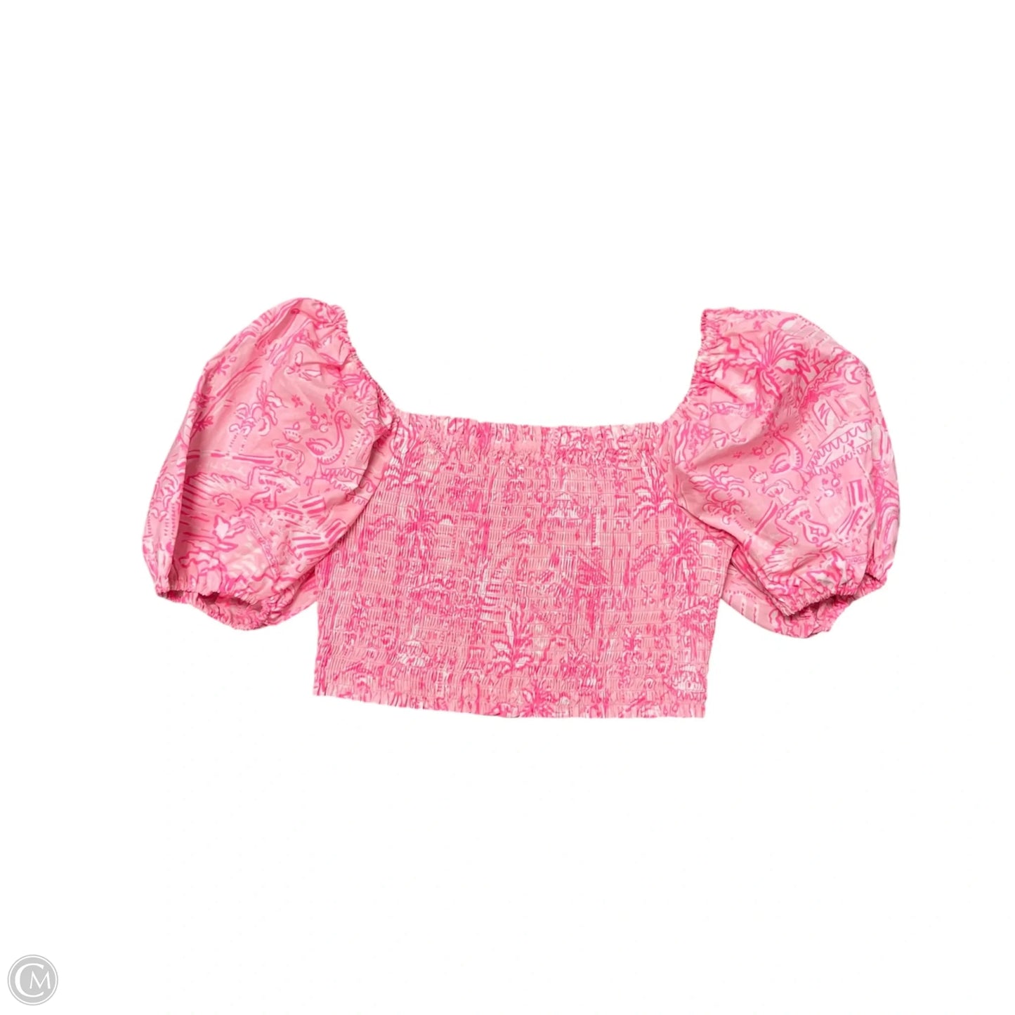 Top Short Sleeve Designer By Lilly Pulitzer In Pink, Size: L