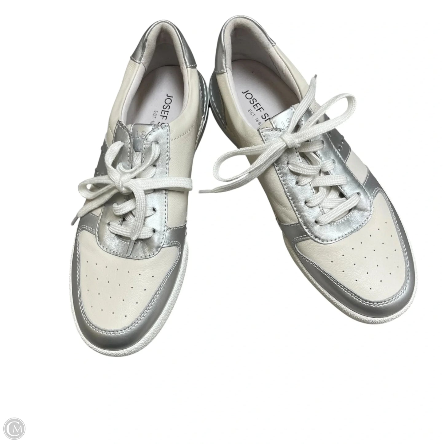 Shoes Sneakers By Josef Seibel In Silver & White, Size: 8.5