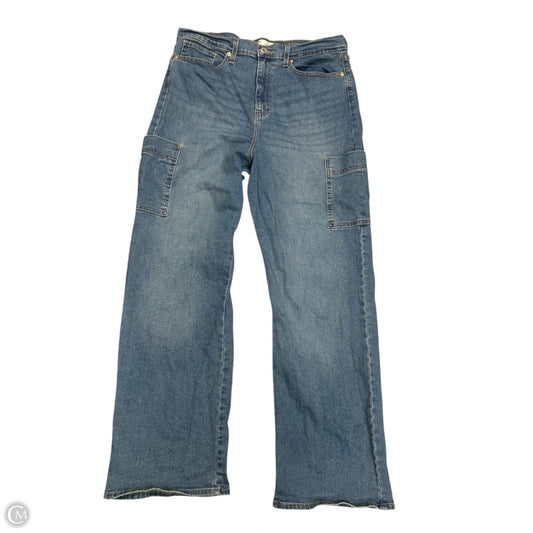 Jeans Straight By Levis Signature In Blue Denim, Size: 16
