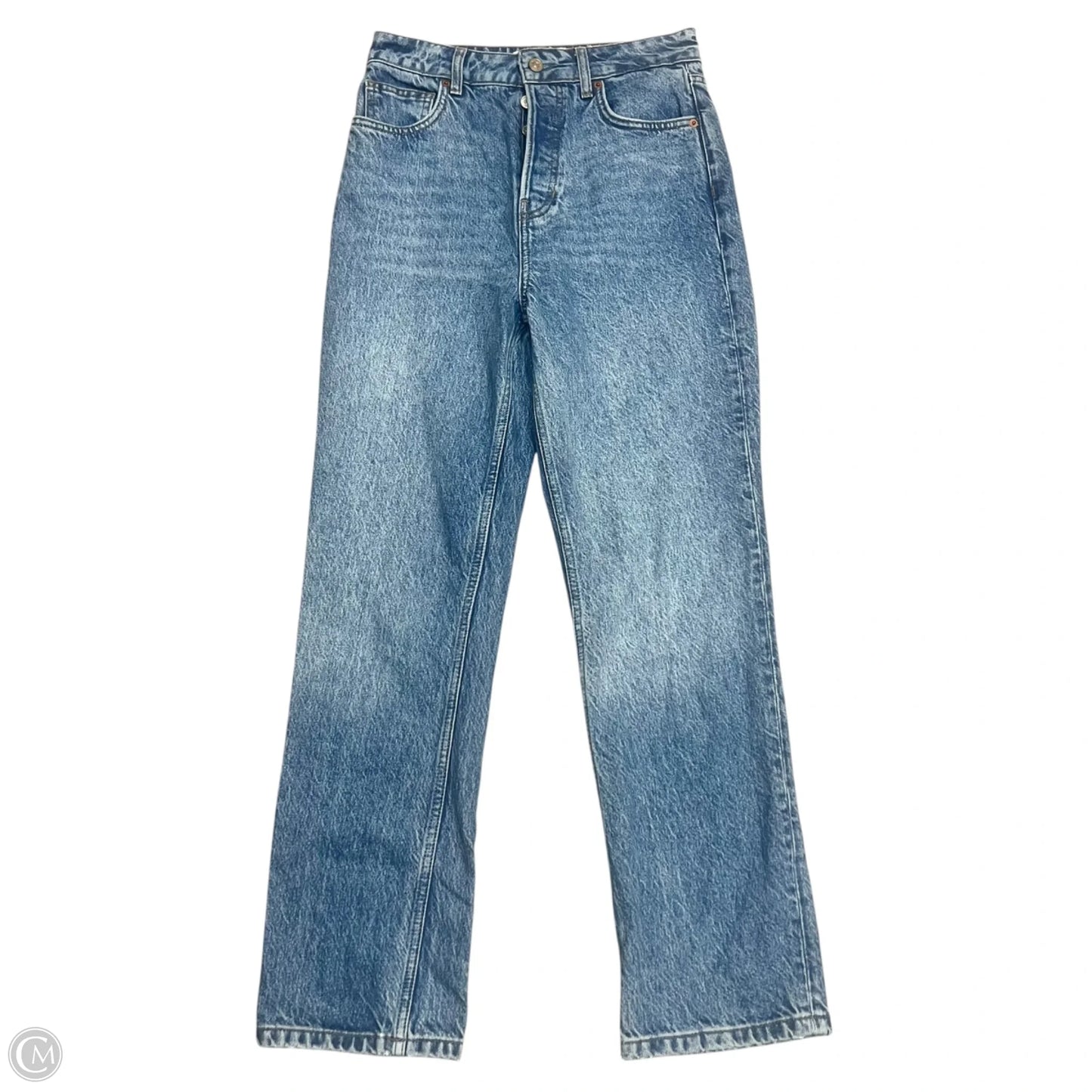 Jeans Straight By Reformation In Blue Denim, Size: 4
