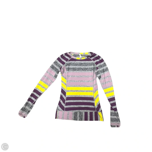 Athletic Top Long Sleeve Crewneck By Lululemon In Grey & Purple, Size: M