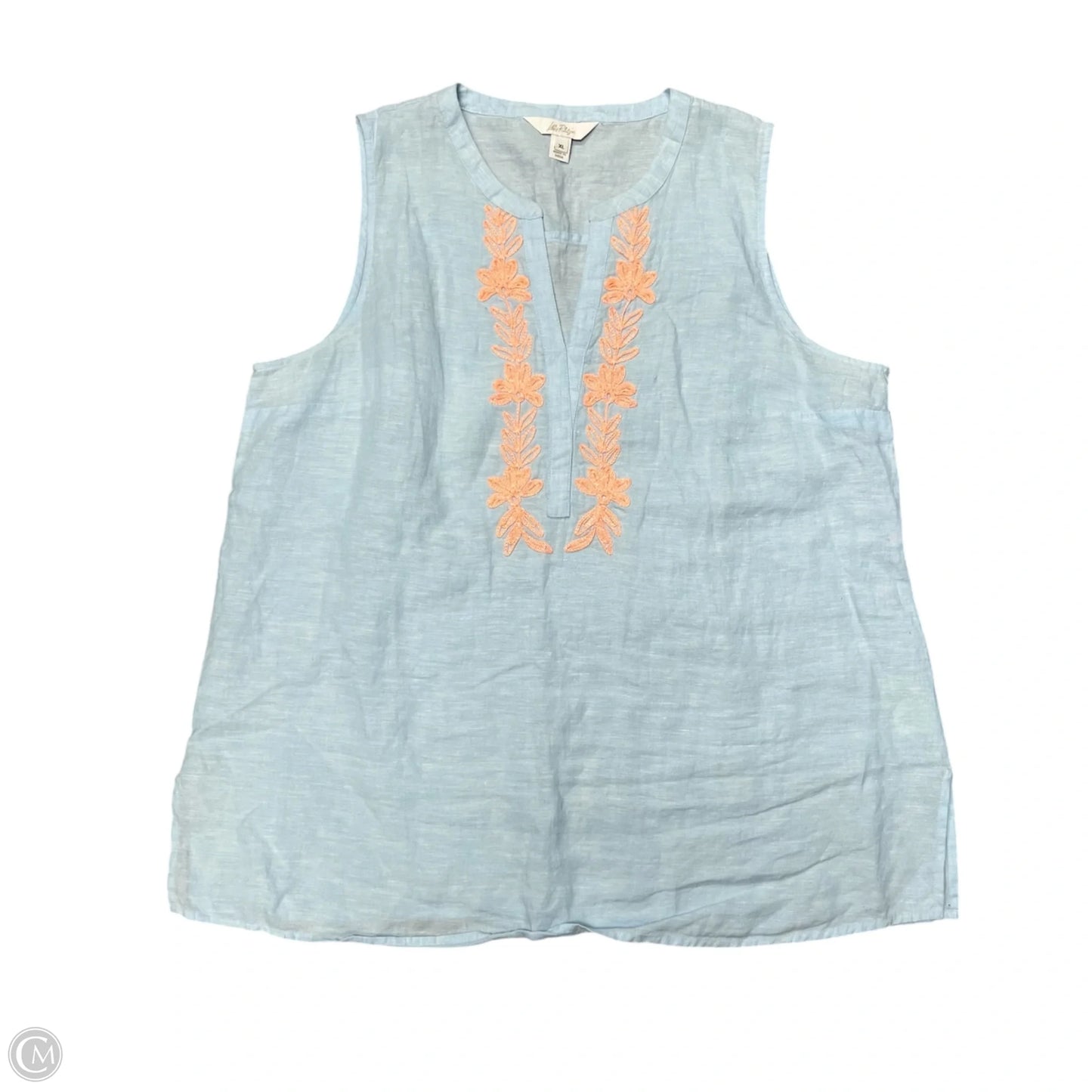 Top Sleeveless Designer By Lilly Pulitzer In Blue, Size: Xl