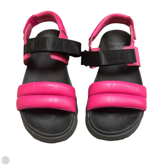 Sandals Sport By Sorel In Black & Pink, Size: 7