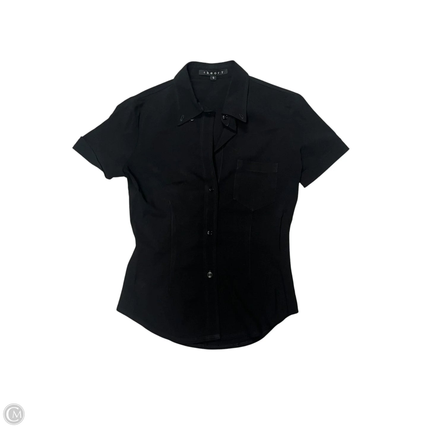 Top Short Sleeve By Theory In Black, Size: S