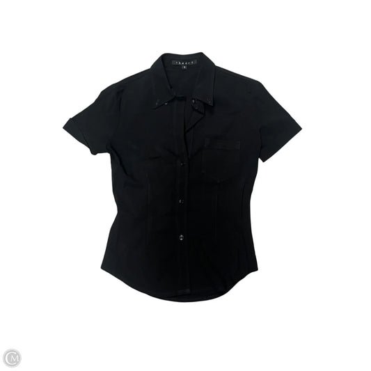 Top Short Sleeve By Theory In Black, Size: S