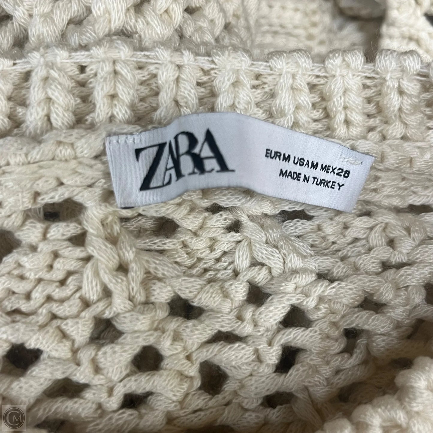 Sweater Short Sleeve By Zara In Cream, Size: M