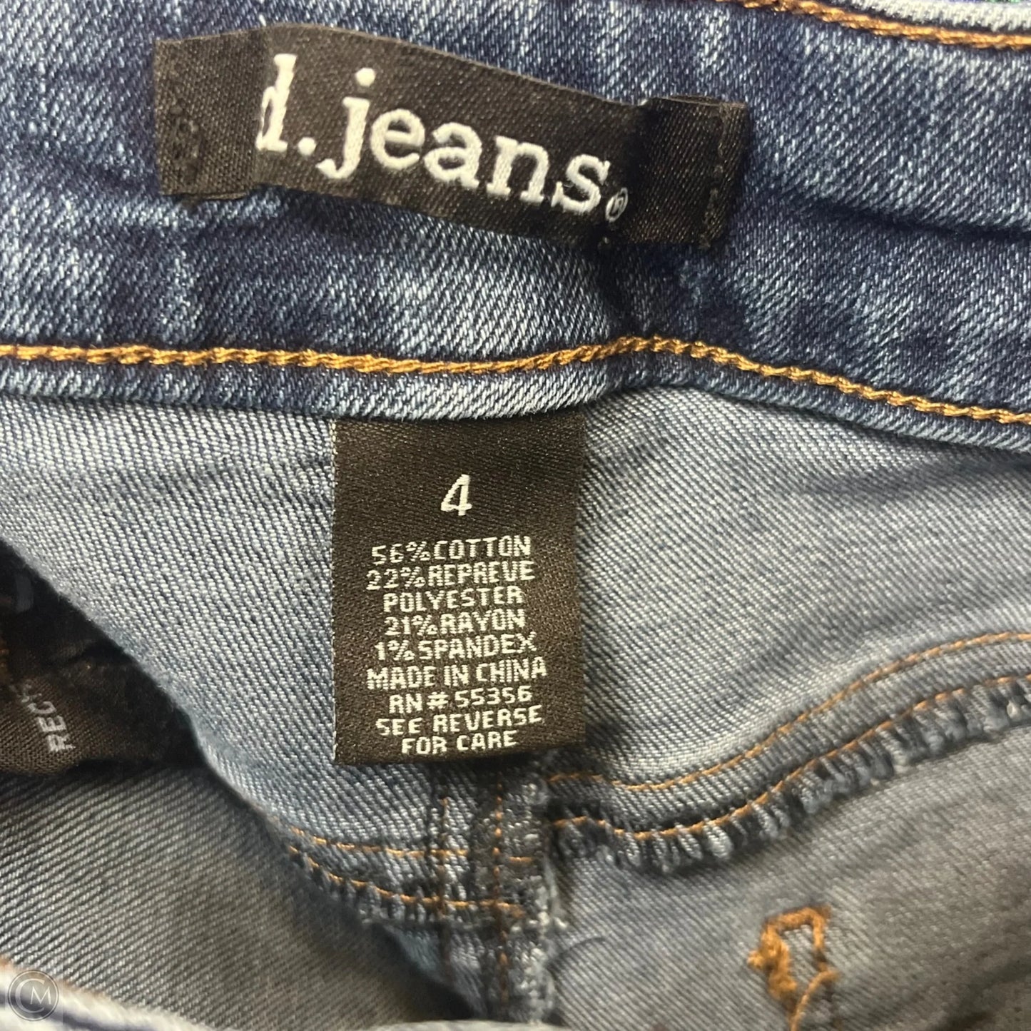 Jeans Straight By D Jeans In Blue Denim, Size: 4