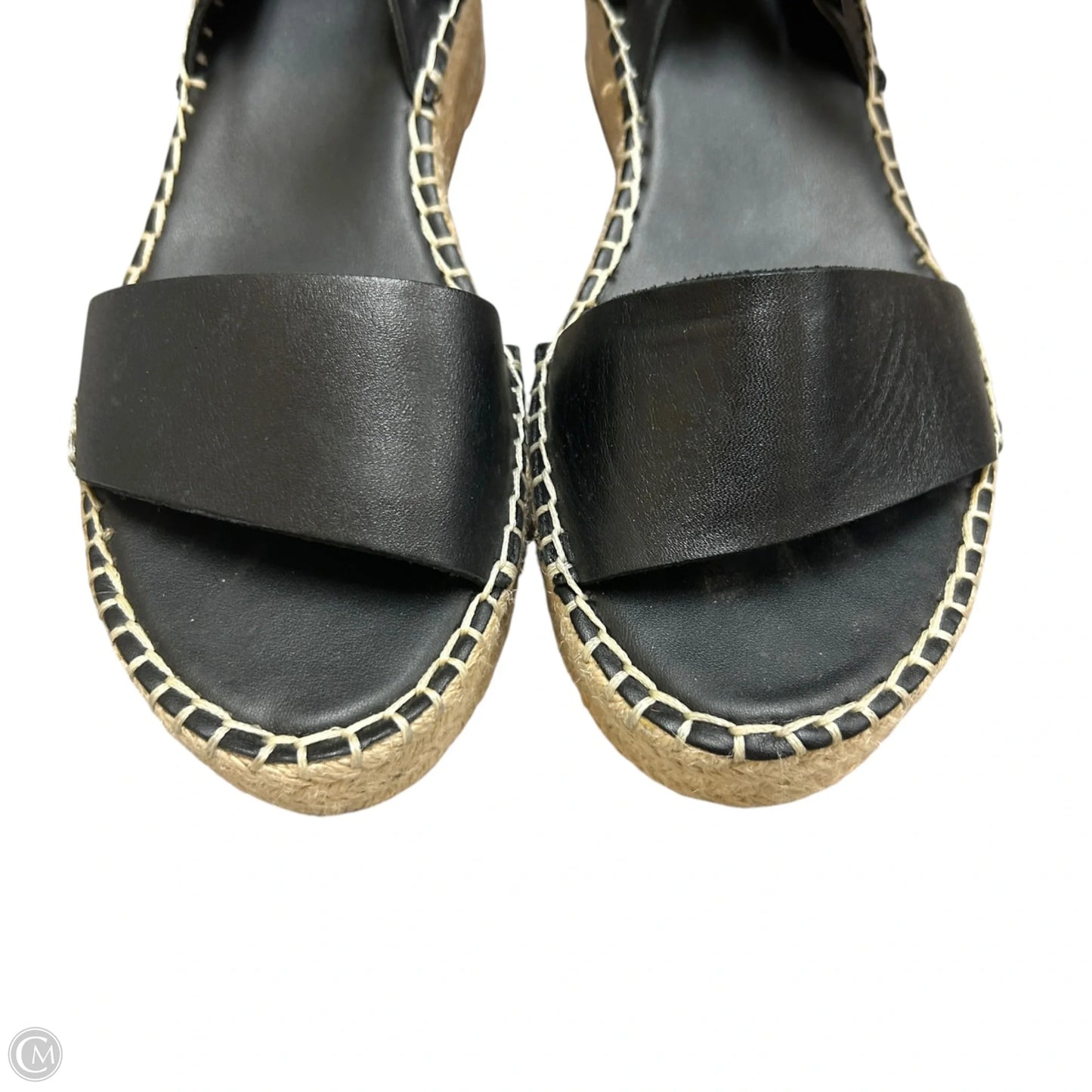 Sandals Heels Wedge By Franco Sarto In Black & Tan, Size: 6.5