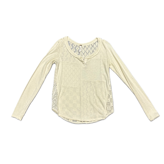 Cream Top Long Sleeve By Free People, Size: Xs