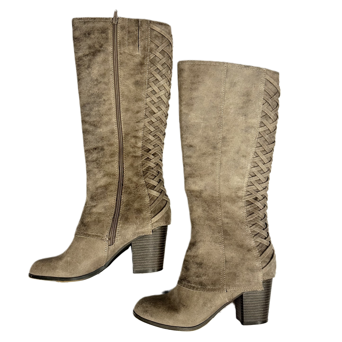 Boots Knee Heels By French Connection In Taupe, Size: 8