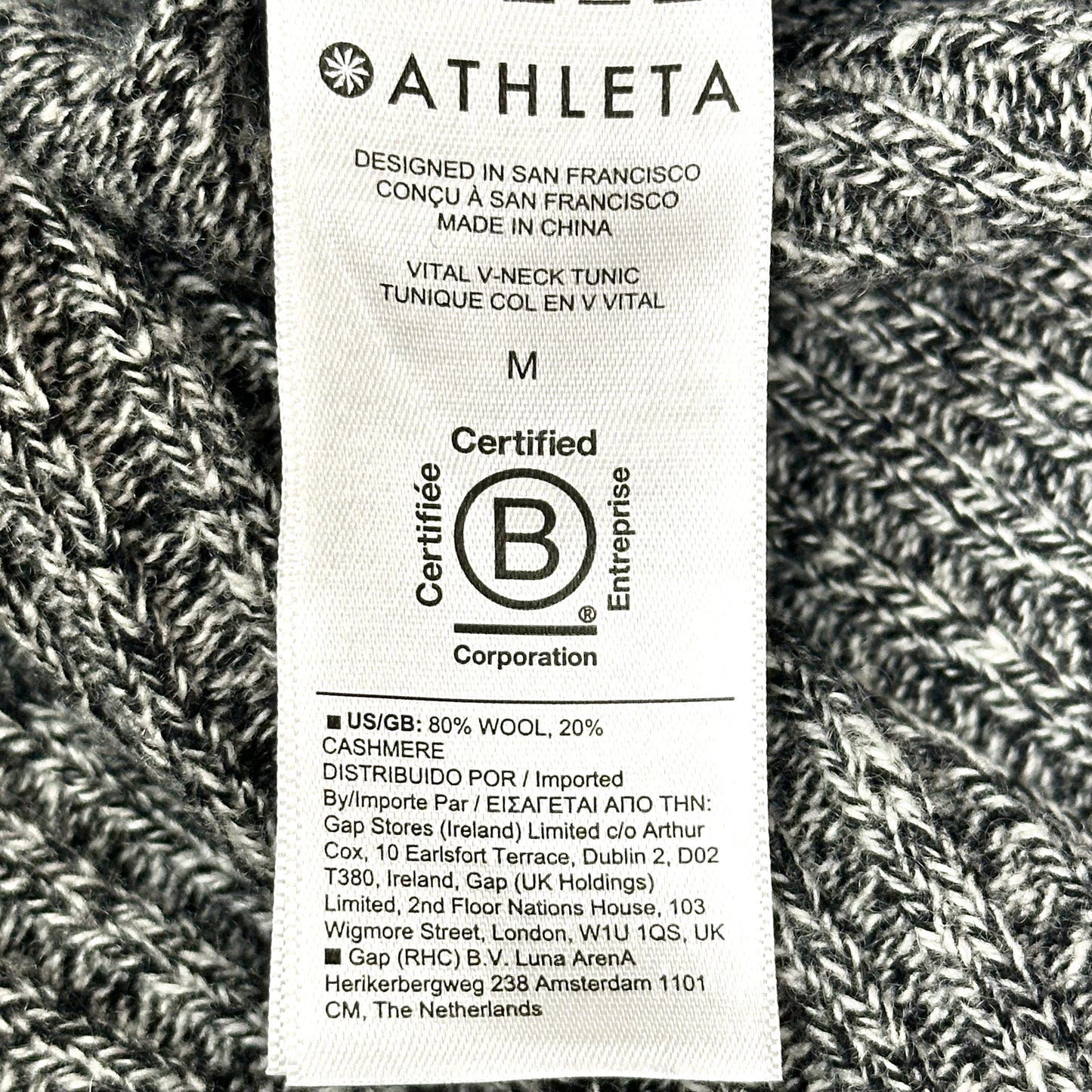 Sweater By Athleta In Black & Grey, Size: Mp